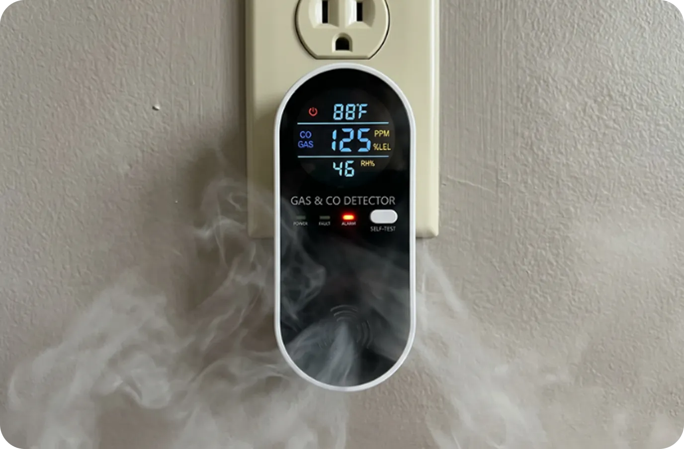 Vital Carbon Detector plugged into a standard wall outlet
